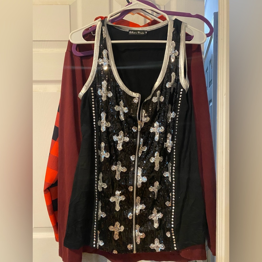 Sparkle vest biker vest brand  xl stretchy material
